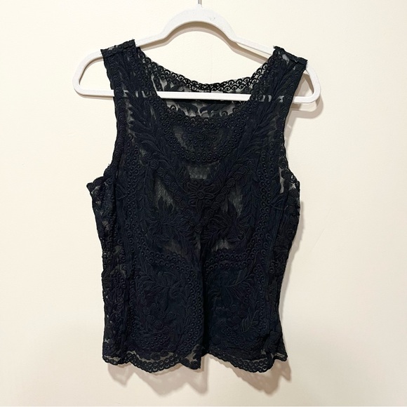 Express Tops - Express Black Lace Tank Top